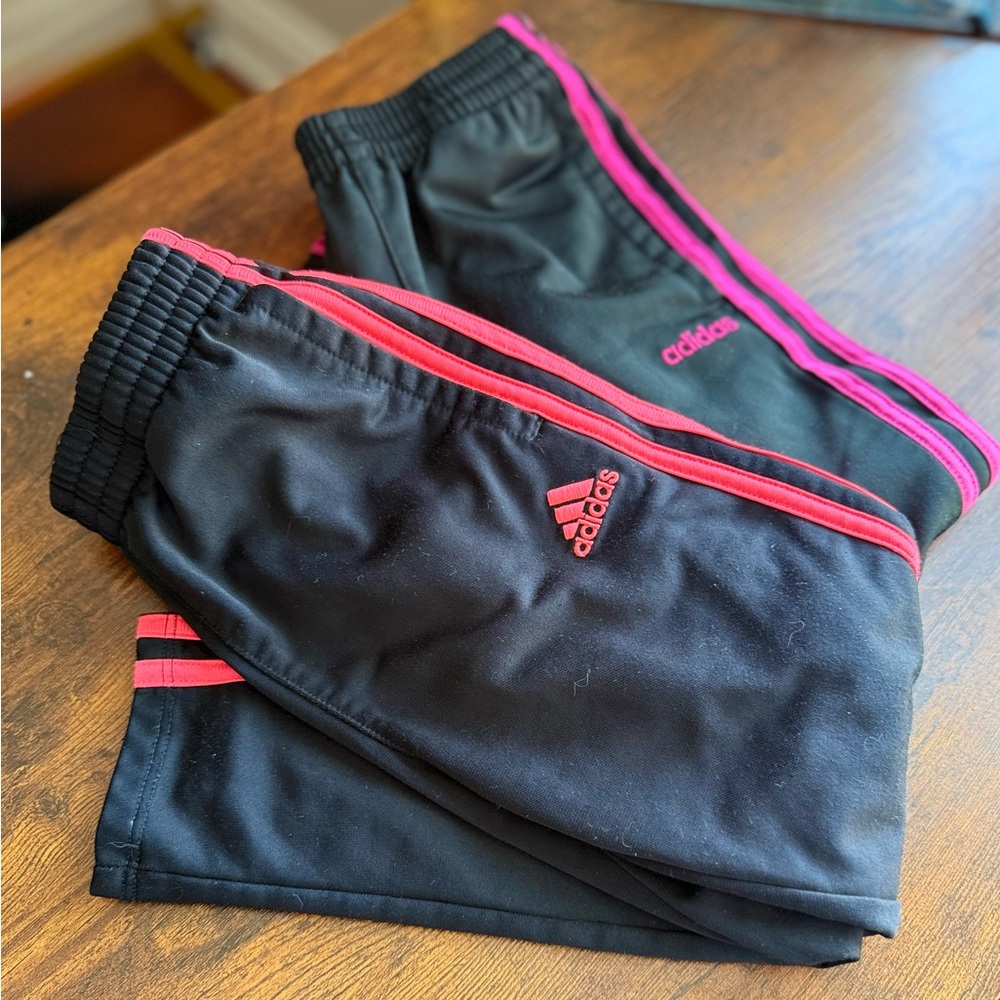 Adidas Toddler Track Pants Bundle - Coral & Magenta 5T- Joggers Girls